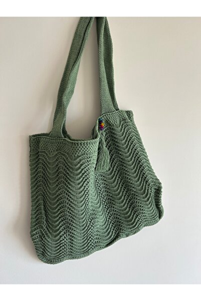 METİC حقيبة شاطئ كاجوال بحزام محبوك للنساء