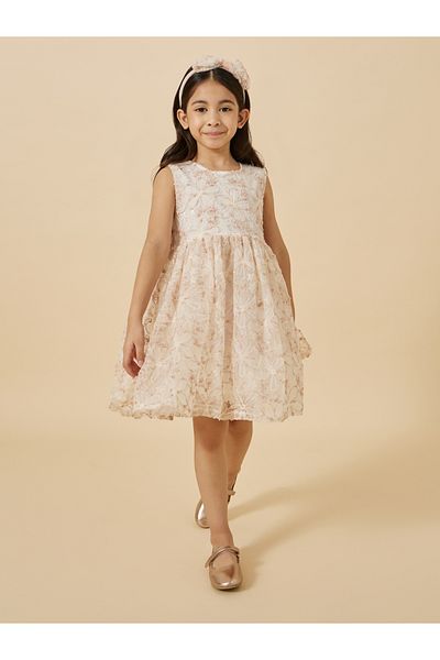 Styli Sleeveless Round Neck Lace Dress