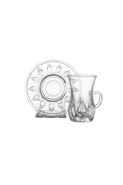 Dania 12-piece plain stoneware glass tea cup set