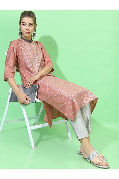 Vishudh By Styli Women Orange Viscose Rayon Kurta