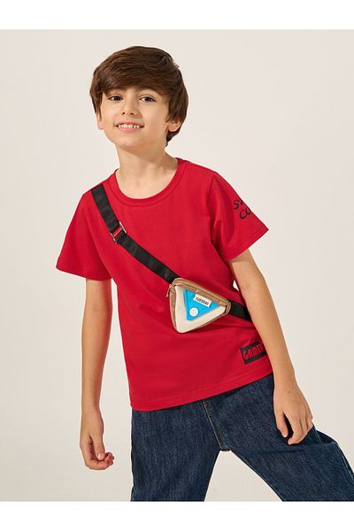 Styli Printed Short Sleeve T-Shirt with Bump Bag