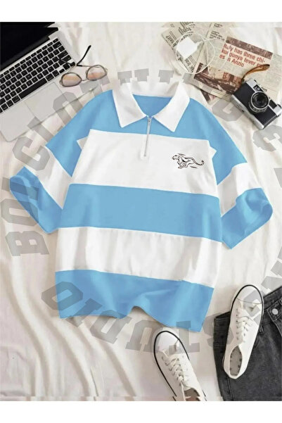 Boi Унісекс Жіночий Чоловічий Напівзастібний Поло з коміром Oversize Літній К...