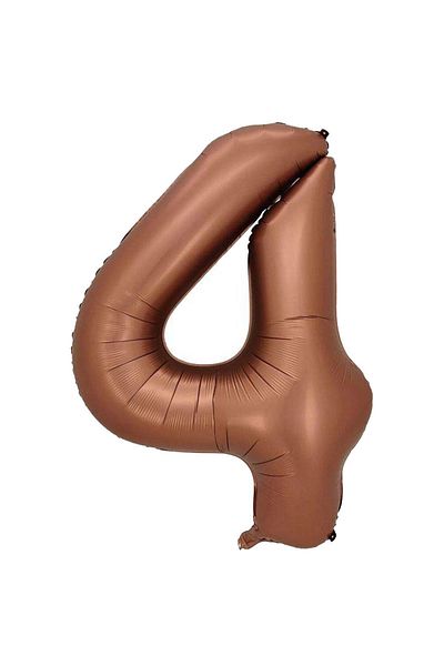 Patladı Gitti 4 Number Caramel Foil Balloon 34 Inch 76-82 cm