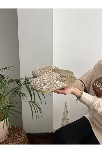 Behtah Kundura Papuci de vară împletit în față, cu talpă anti-alunecare