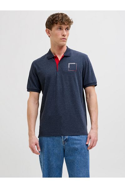 Jack & Jones Slogan Print Polo Neck T-Shirt