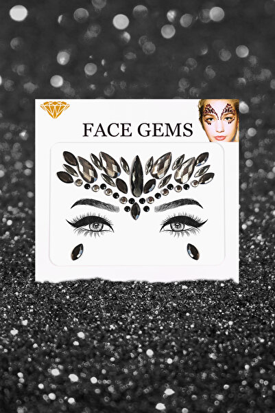 BearPear Obsidian Kristal Kesim Makyaj Festival Yüz Taşı Siyah Renk Face Gems