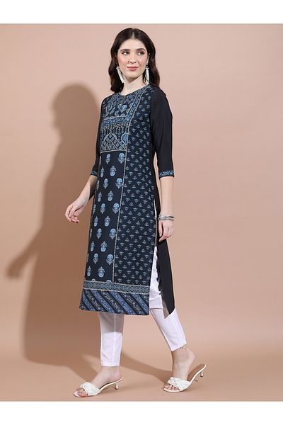Vishudh By Styli Ethnic Motifs Printed Thread Work Kurta