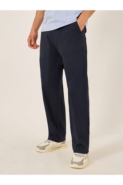 Styli Slub Twill Relaxed Fit Pants with Drawcord Waistband