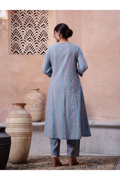 Sanskrutihomes By Styli Women Floral Printed Regular Kurta and Pants Set for Women