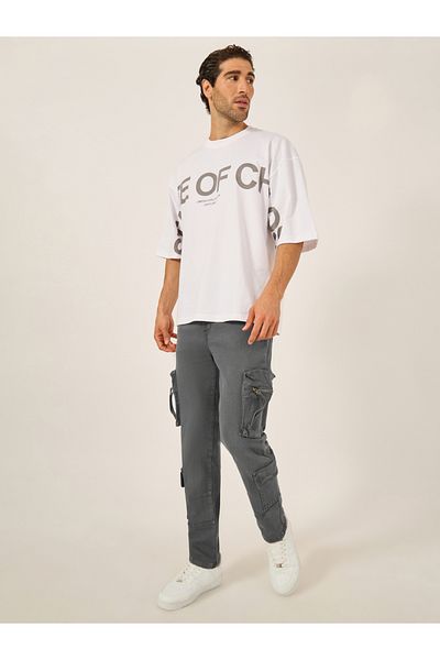 Styli Overdyed Straight Fit Cargo Jeans