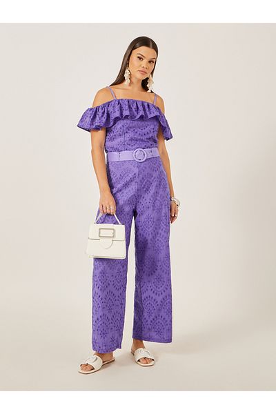 Styli All-Over Lace Wide Leg Pants