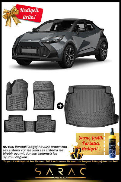 SRCMATS Toyota Chr Hybrid Ses Sistemli 2023 Ve Sonrası Araca Özel 3d Havuz Pa...