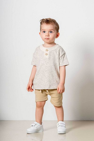 bombe Baby Kids Natural Cotton 2-Piece Shorts Set Trend Fashion Bottom Top Set