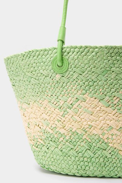 Touché Privé Leather Strap Straw Bag