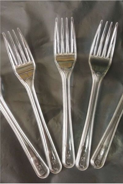 Merpak Ambalaj Luxury Plastic Fork 100 Pieces 1St Quality Hard Thick Transparent Fork