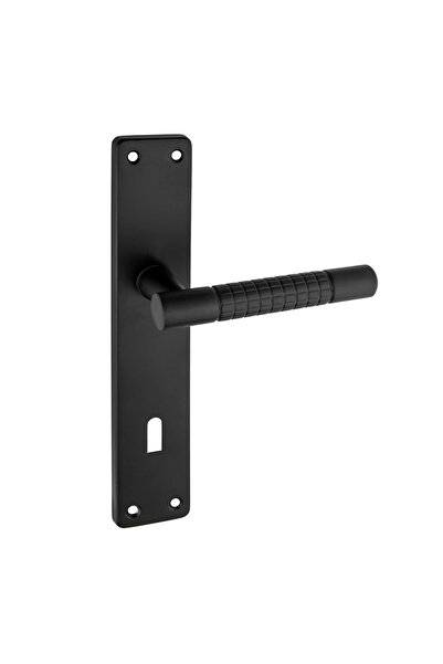 zerafev Lüks Stil Arma Aynalı Alüminyum Kapı Kolu (Kapı Kulbu) (Oda Tipi) Mat Siyah