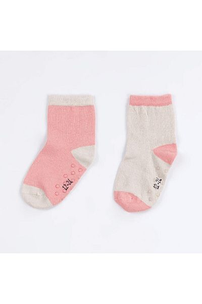 KidZee Organic Blush - Ecru 2 Pack Socks