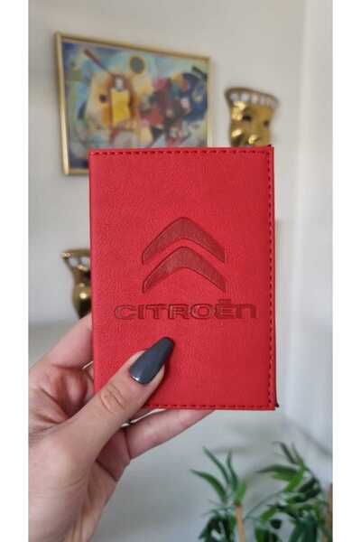 EFE DERİ Citroen Leather Stitched License Case Container Auto Vehicle License...