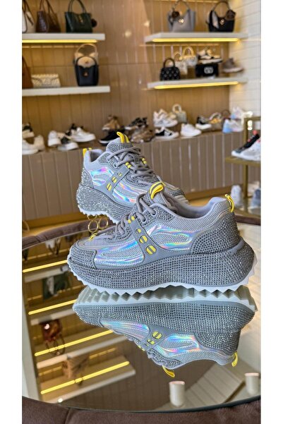 KRISTE BELL İthal Taşlı Model Kadın Yüksek Taban Spor Ayakkabı