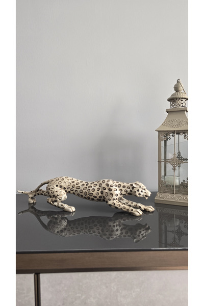 YNSK Dekoratif Leopar Biblo 42 cm | Modern Polyester Heykel