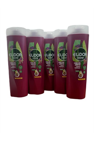 Elidor Avocado and Grape Seed Oil Hair Care Shampoo - 400 Ml X 5 Pieces