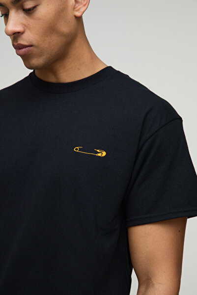 cc collection Tricou oversize negru cu imprimeu Ataç - Design confortabil și ...
