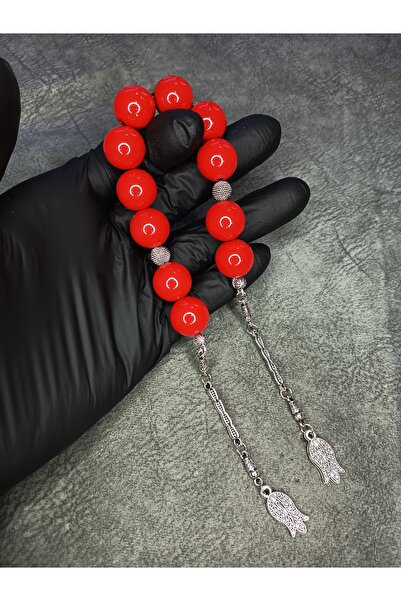 Mos Tespih Zaza Red Shaker High End Powder Amber Prayer Beads