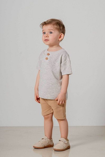 bombe Baby Kids Gray Cotton 2-Piece Shorts Set Trend Fashion Bottom Top Set
