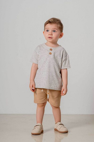 bombe Baby Kids Gray Cotton 2-Piece Shorts Set Trend Fashion Bottom Top Set