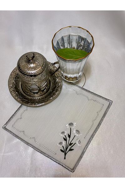 Mustgross Coffee Side Presentation Napkin - 6 Pieces with Fabric Naka for Coffee and Cocktail