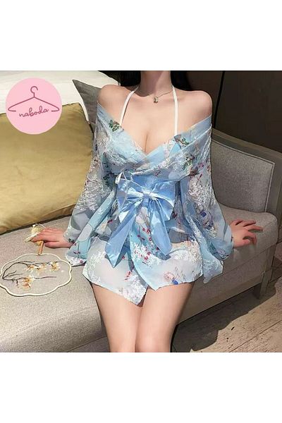 naboda Women Fancy Stylish Design Blue Nightgown