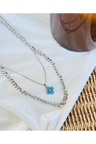 RM Bijuteri مجموعة قلادة عين الشر مكونة من قطعتين