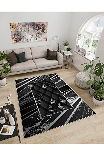 Dijidekor سجادة زخرفية رقمية مطبوع من شاين إم (49) أنثراسايت بدون حواف ومضادة...