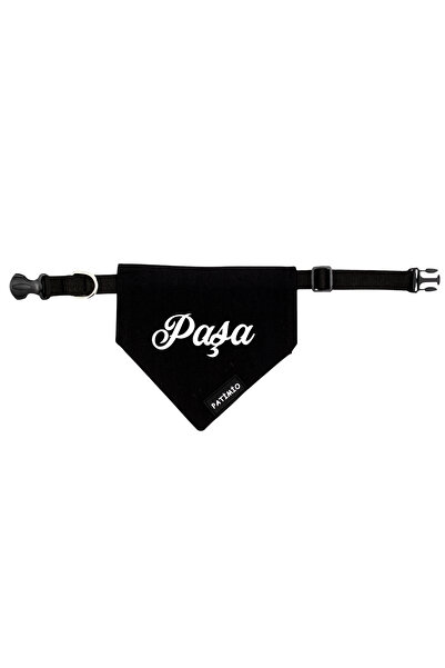 PATİMİO Isme Özel Kedi Ve Köpek Black Tasma Fular Bandana