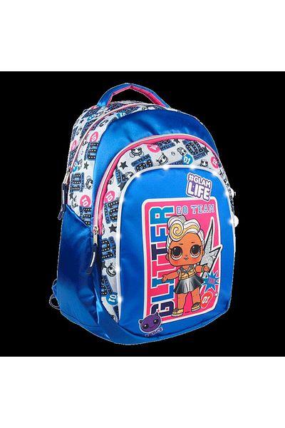 L.O.L. SURPRISE School bag, LOL Surprise Glitter with lights, Blue, 47 cm