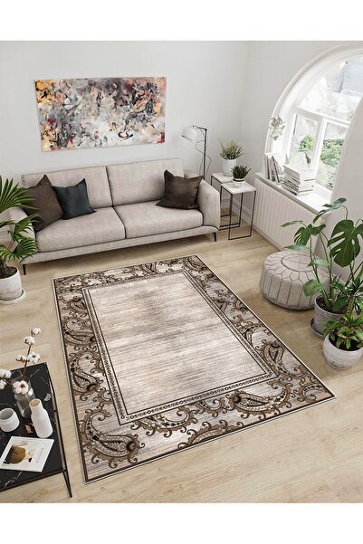 Dijidekor Shine M(19) Covor decorativ digital cu imprimeu maro, fără franjuri...