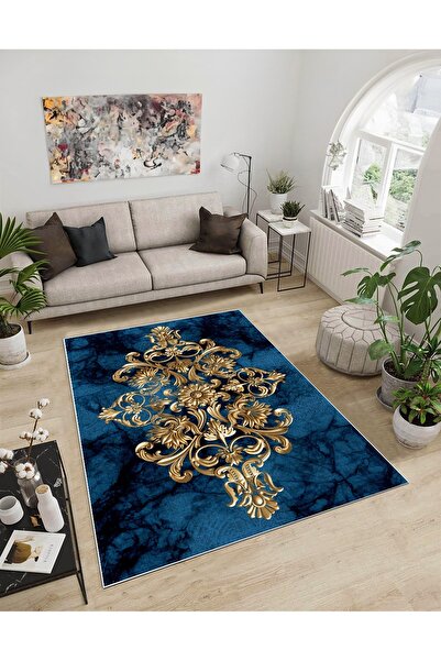 Dijidekor Shine M(65) Gold Fringeless Non-Slip Based Digital Printed Decorati...