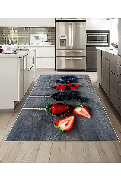 Dijidekor Shine M(246) Gray Fringeless Non-Slip Based Digital Printed Decorat...