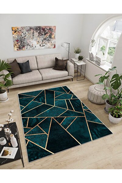 Dijidekor Shine M(67) Πράσινο Αντιολισθητικό Ψηφιακό Διακοσμητικό Χαλί με τύπ...