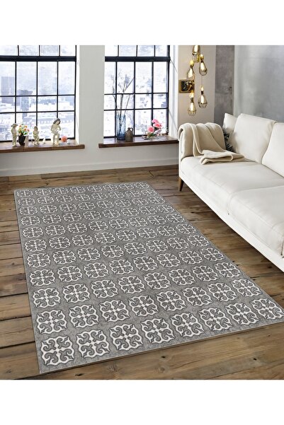 Dijidekor Shine M(181) Covor decorativ digital cu imprimeu gri, fără franjuri...