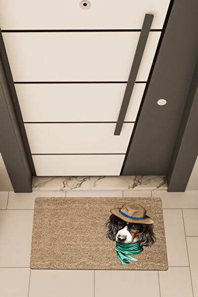 Dormot Home Висококачествен цифров печат Кафяв, цветен изтривалка с мотив куче