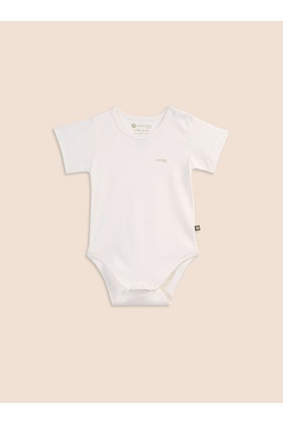 natuline Organic Cotton Baby Bodysuit - Short Sleeve, 2-Piece Bodysuit, Basic Nature Series