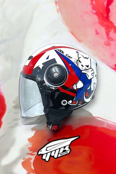 Sway SW 814 COOL CAT White – Çocuk Kaskı Bisiklet Scooter Motosiklet