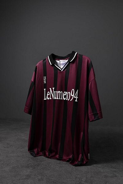 Slatra Men's Red-Black Striped Ln94 Printed Oversize Jersey Fabric Tshirt
