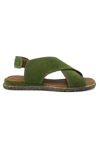 Beety 706 25Ys Women's Daily Sandals Green Suede