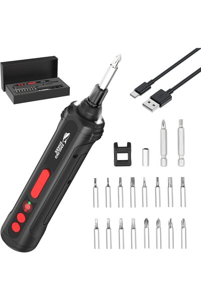 VipDeluXe Smiling Shark 4V Tornavida Kiti Kablosuz Elektrikli Tornavida 2000 ...