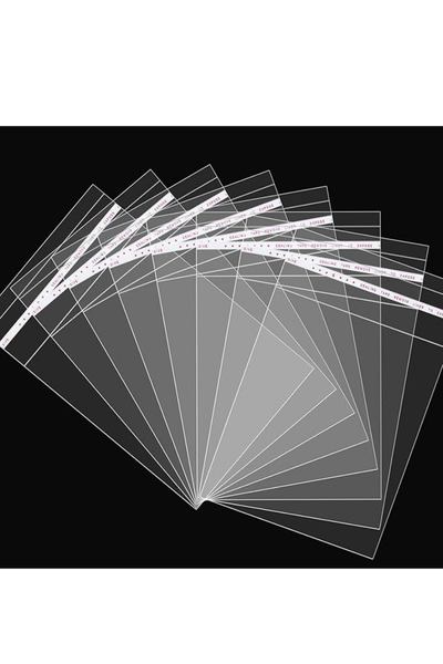 Dekals 100 adet bantlı Jelatin Poşet Yapışkanlı Şeffaf Hediye Poşeti 12 x 25 cm