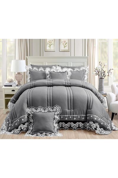 Red Rose A double bridal bedspread with a lace design to add beauty and elegance to your room decor, size 240*260 cm