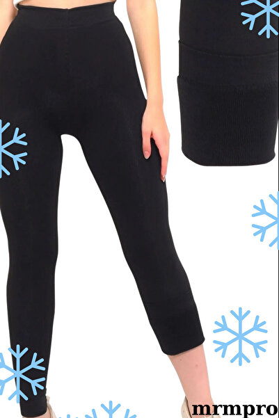 mrmpro Γυναικείο μαύρο θερμικό καλσόν – με βελούδινο φλις εσωτερικά, ριγέ, χειμερινό, ζεστό και άνετο