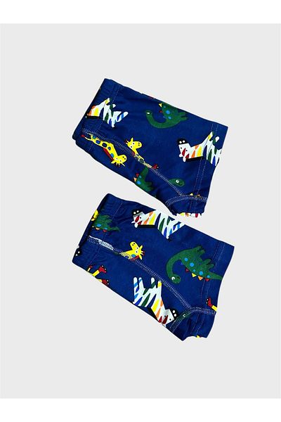 elmas kids Боксерки за момче, тъмносиньо с шарка на зебра, 2 броя, 100% памук
